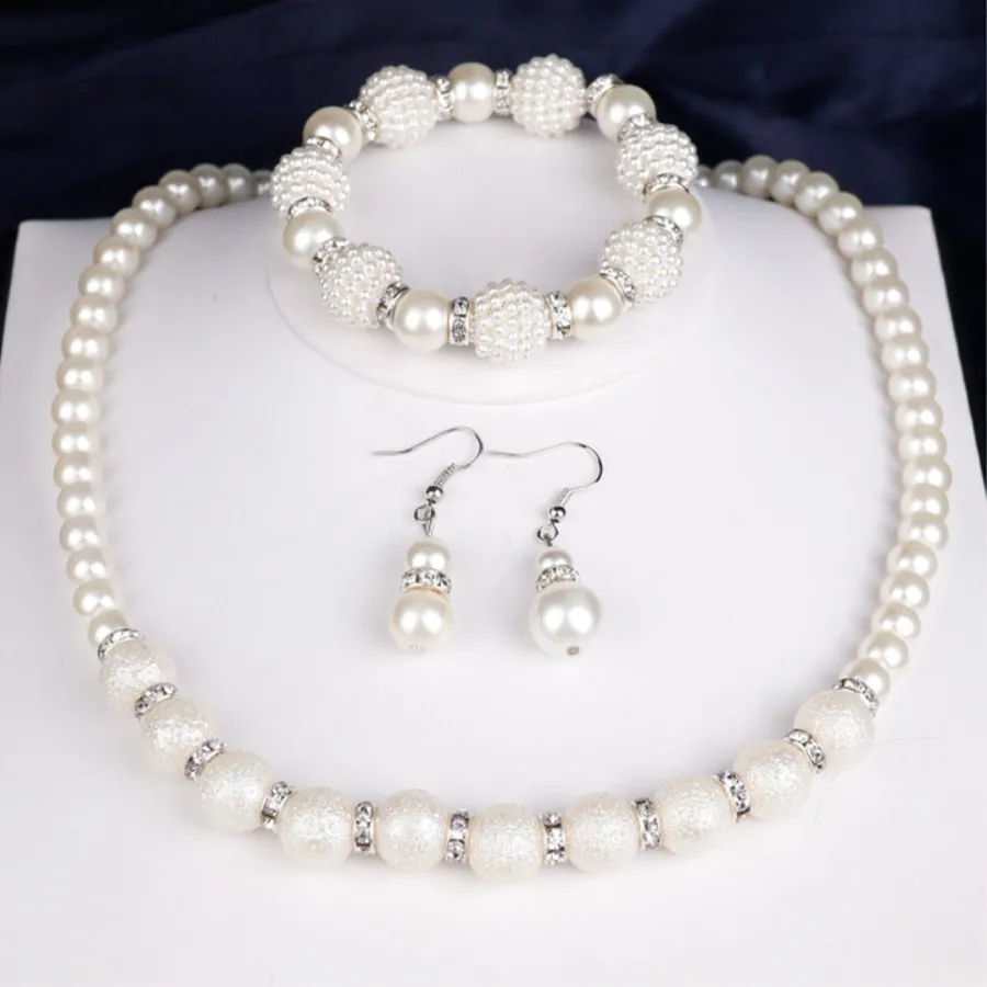 2018 Bridesmaid Pearl Jewelry Sets Necklace Earrings Bracelet Per Set Dubai for Wedding Free Gifts | Украшения и аксессуары