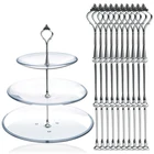 Подставка для торта, 3-х уровневая, металлическая, серебристый-20 шт.