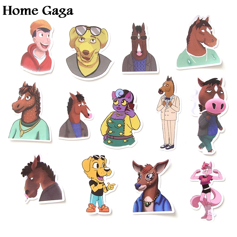Homegaga 58 шт. BoJack всадник ПВХ водонепроницаемый мультфильм для скрапбукинга альбом багаж скейтборд телефон настенная гитарная наклейка D1802