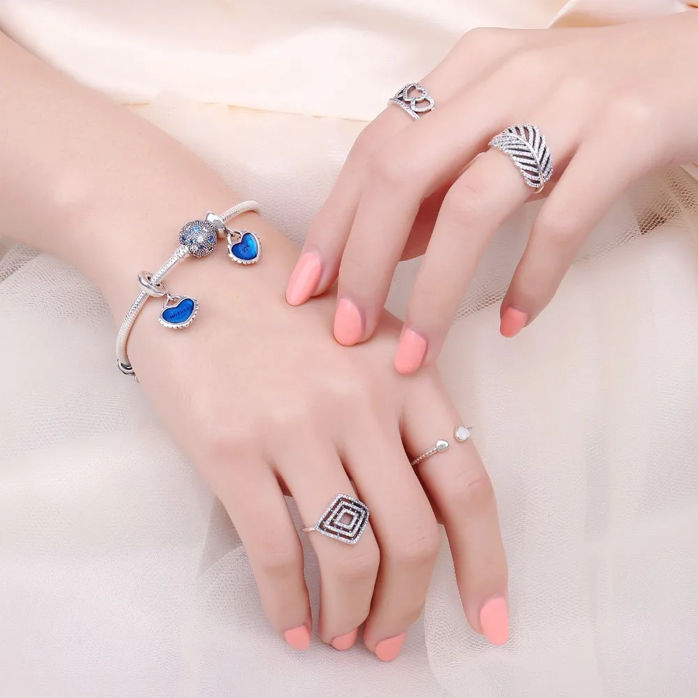 Jewelrypalace стерлингового серебра 925 пробы два сердца Белый муранского Стекло