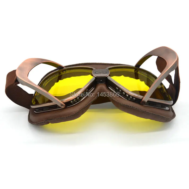 Винтажные кожаные очки для мотокросса медные кофейные в стиле стимпанк