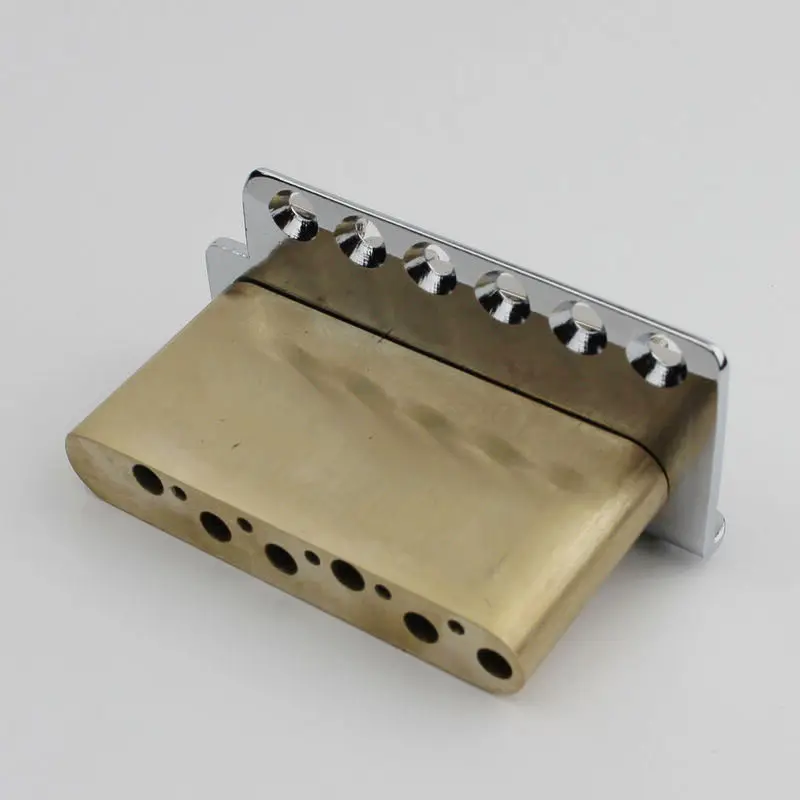 Wilkinson ST Electric Guitar Tremolo System Bridge + Bent Steel Saddles+Brass Block WV6 Chrome | Parts &amp Accessories
