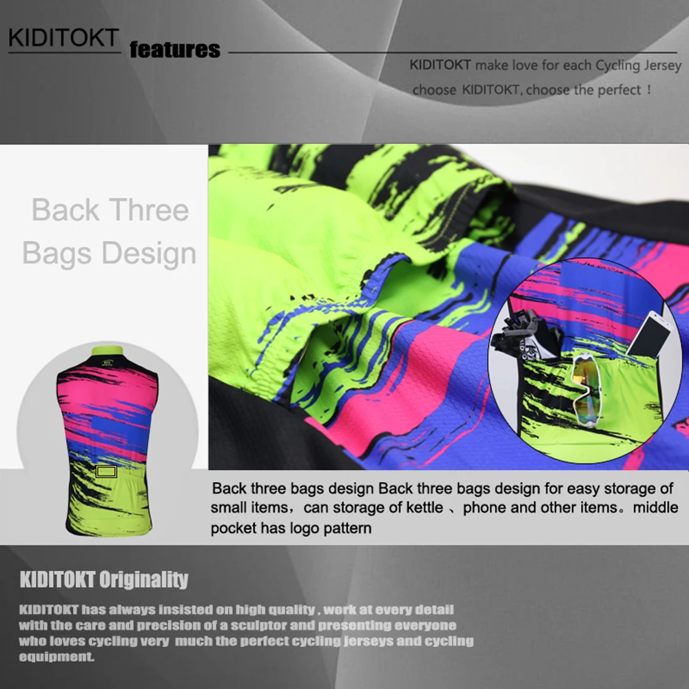 Мужская велосипедная куртка без рукавов с защитой от ветра|bicycle clothing|maillot ciclismocycling