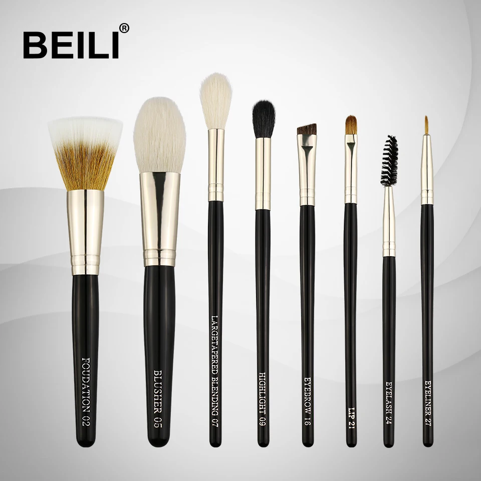 Набор кистей для макияжа BEILI Weasel набор из шерсти и 8 шт.|makeup brush set|brush seteyelash makeup brushes |