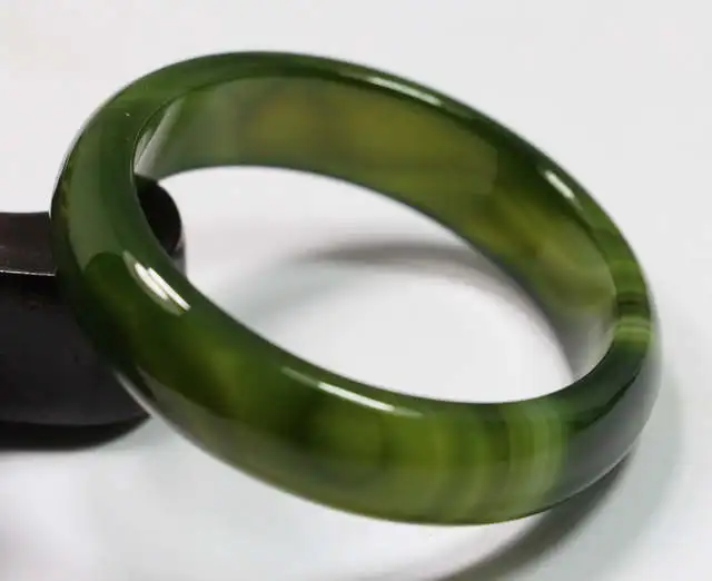 Очень тонкий Редкий Натуральный темно зеленый JADEITE браслет из натурального