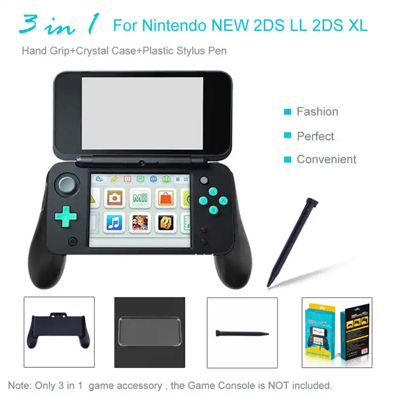 3 в 1 ручка + Кристальный чехол Пластиковый Стилус для Nintendo NEW 2DS LL XL консоль с