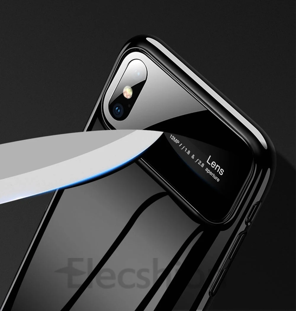Противоударное Зеркало чехол для телефона для iPhone 7 8 Plus XR закаленное стекло Матовый ПК для iPhone X XS Max 6 6 Роскошные линзы фортепиано Capinhas