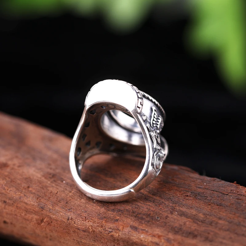 Мужское кольцо из стерлингового серебра 925 пробы овальное 12x15 мм с полукреплением