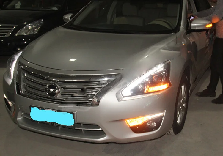2 шт. автомобильный головной свет для Teana фары 2013~ год Altima titan фары биксеноновые фары Противотуманные фары ангельские глаза авто