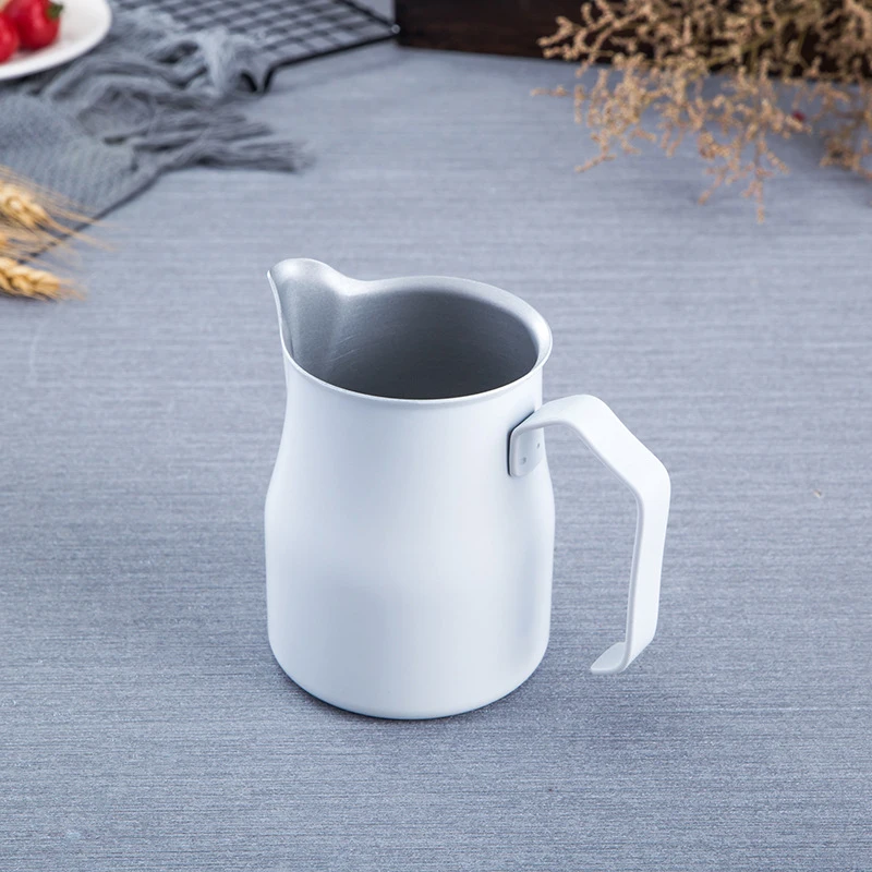 750ml White Нержавеющая сталь кофе кувшин вспениватель молока кувшин Мока эспрессо капучино латте турецкий кофе сосуд для напитка бариста ремесло - Цвет: 750ml White
