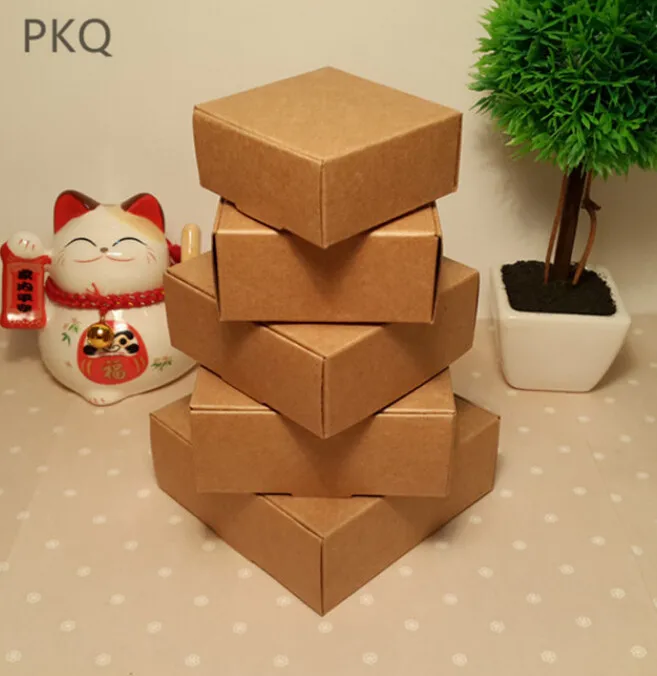 Маленькая подарочная упаковочная коробка из крафт бумаги 50 шт. Коробка для мыла