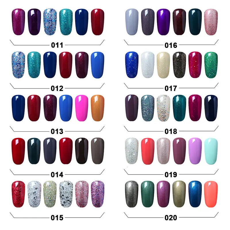 Набор гель лаков для ногтей 6 шт. СВЕТОДИОДНЫЙ УФ светильник полуперманентный