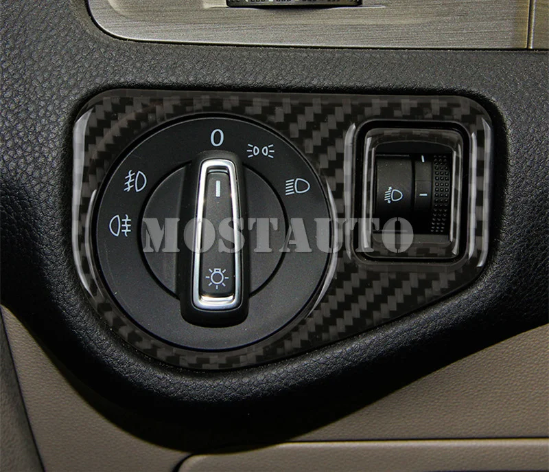Накладки на кнопки переключателя фары из углеродного волокна для Volkswagen Golf 7 MK7 2013