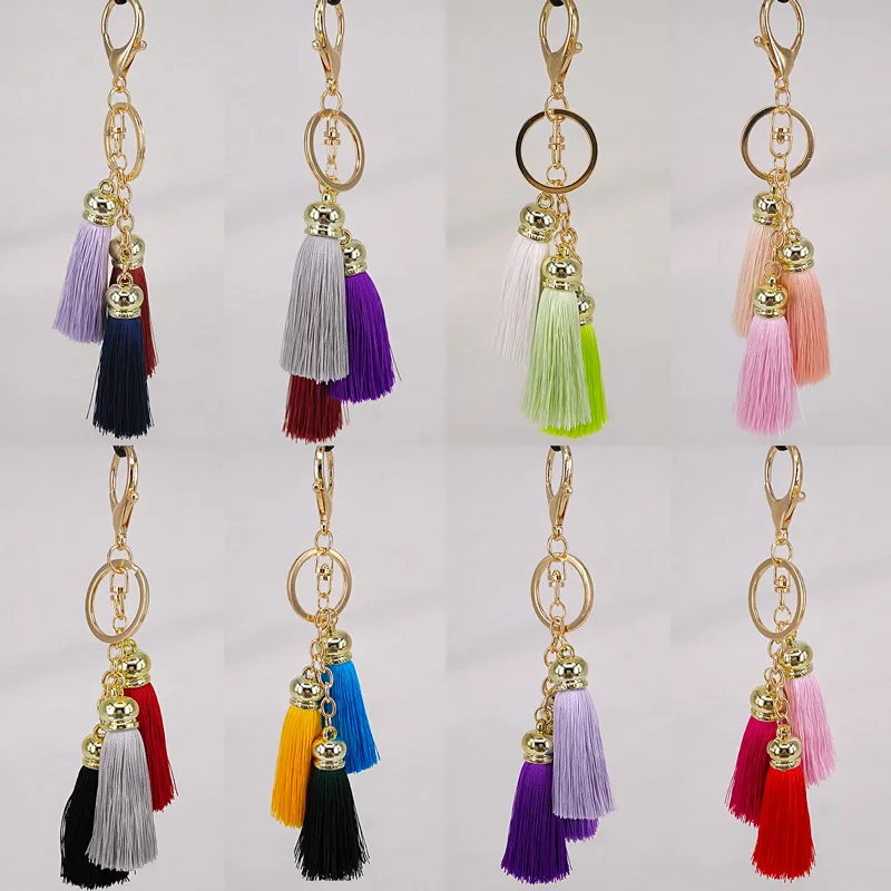 Простой шелковый брелок для ключей с кисточкой три цвета новый телефон Модный