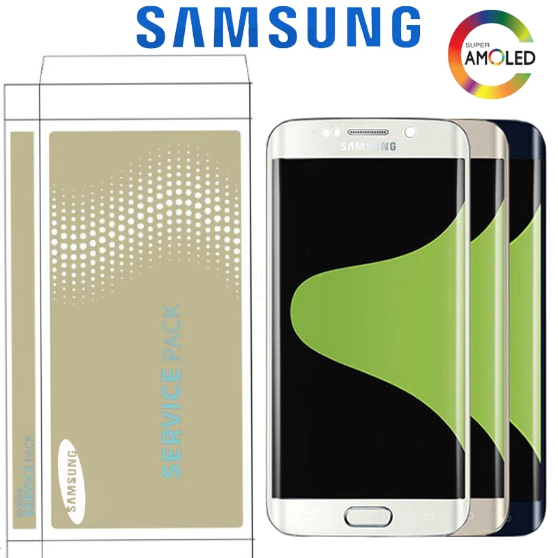 5,1 '' Супер Amoled lcd для samsung Galaxy S6 Edge G925 SM-G925F G925F дисплей с кодирующий преобразователь сенсорного экрана в сборе