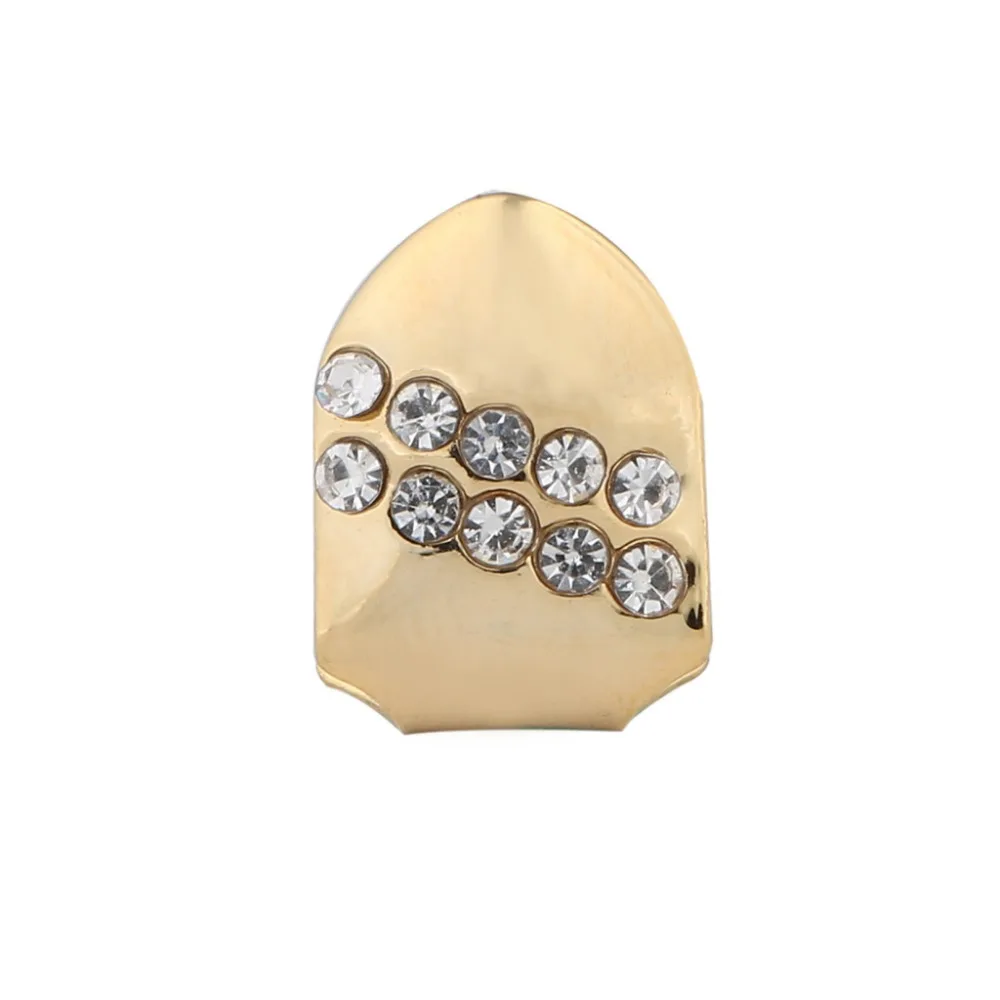 4 цвета CZ Циркон проложенные одиночные зубы Grillz Косплей вечерние