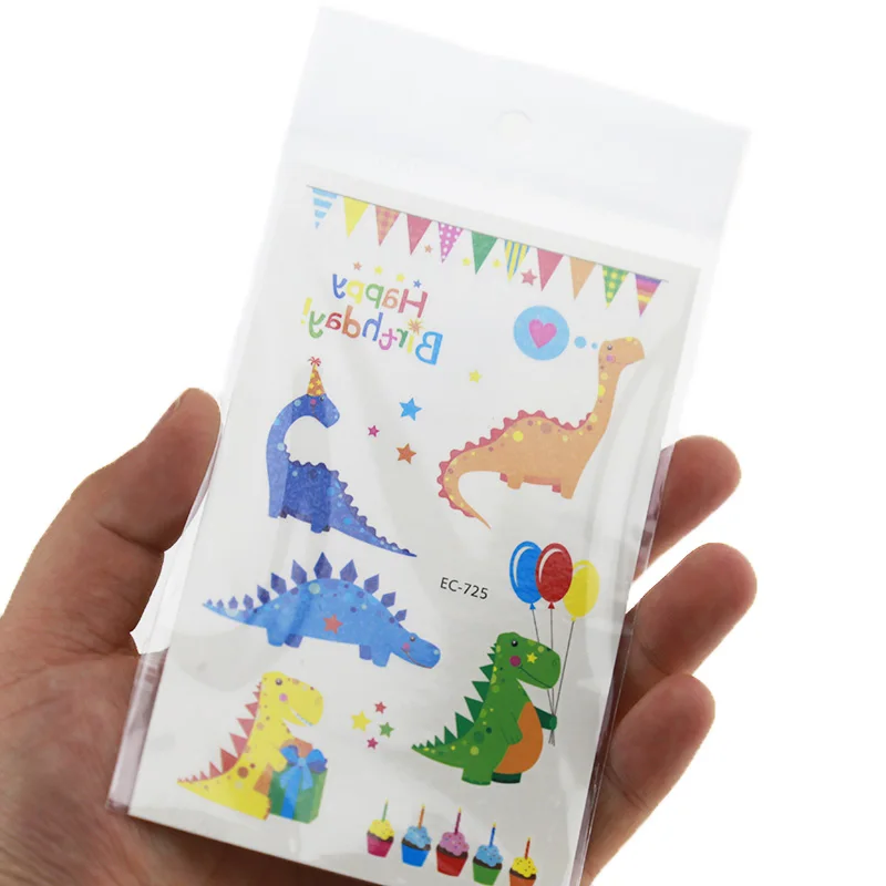 Temporary Tattoo sticker For Body Art Dinosaur Cartoon Water Transfer Flash Fake Tatoo Kid Child Tattoos |