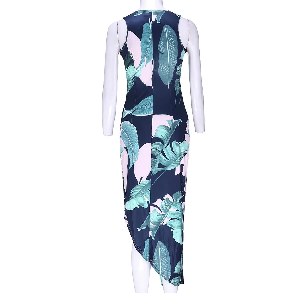 FREE OSTRICH Dress Women Strapless Halter Sleeveless Printing Irregular Tighten Buttocks Temperament Fashion Summer | Женская одежда