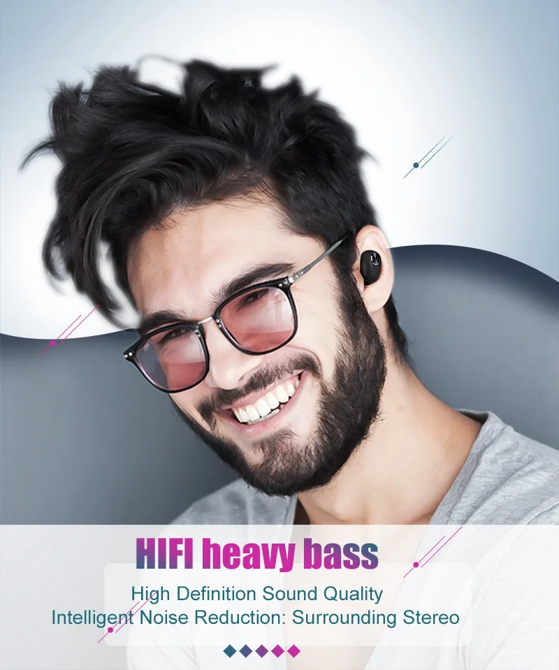 Мини Беспроводной наушники гарнитура Bluetooth Шум отменяя наушники СПЦ стерео наушники с микрофоном зарядки box Бас Наушники