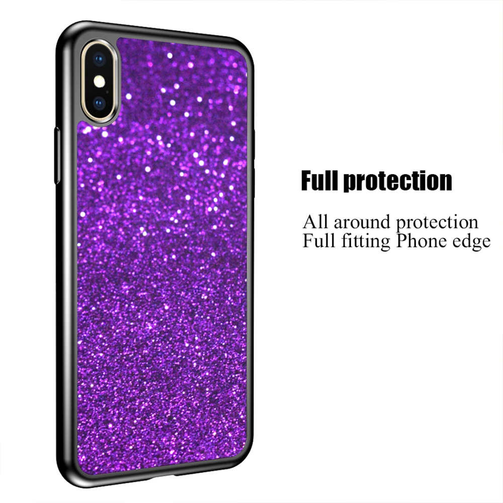 Чехол для Funda iPhone XR X 5 5S 6 S 7 8 XS чехол с блестками мягкий TPU Capa роскошные чехлы