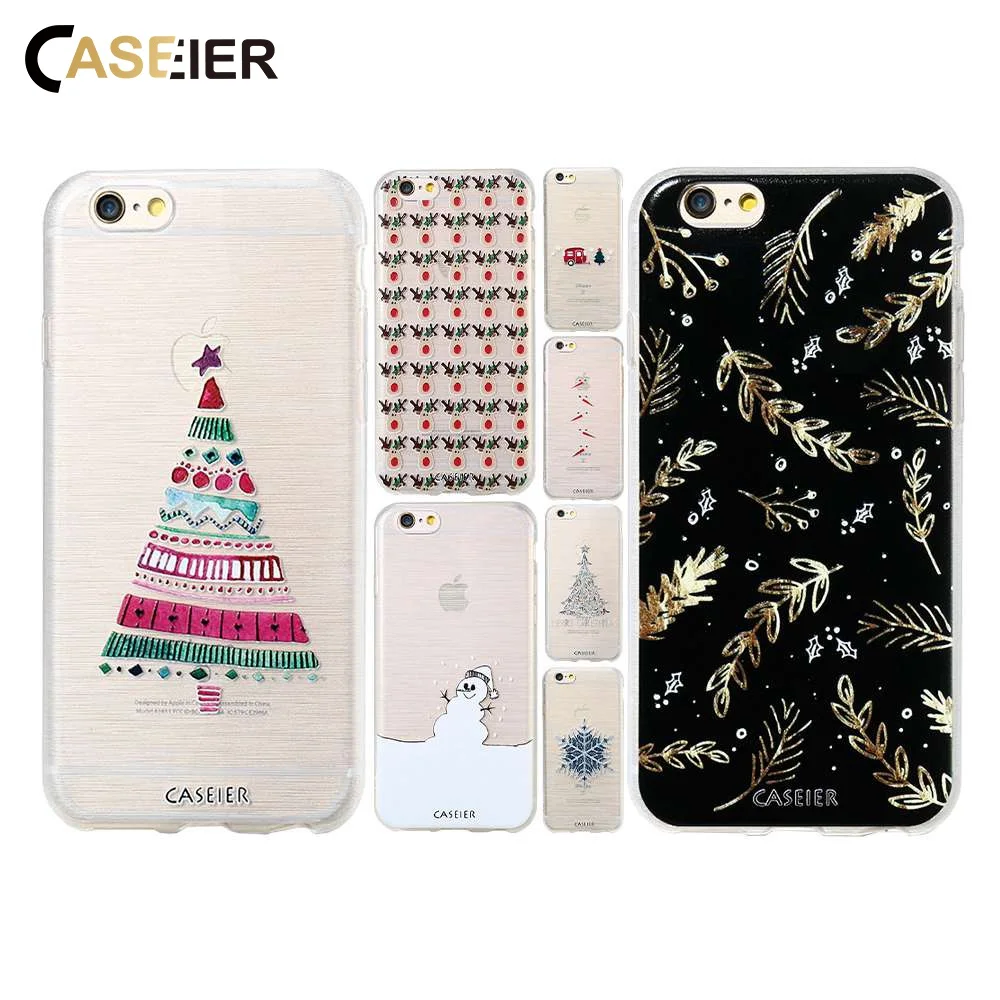 рождество 2017 зима Caseier Рождество чехол для iPhone X 8 7 6 S plus 5 5S SE Снеговик задняя