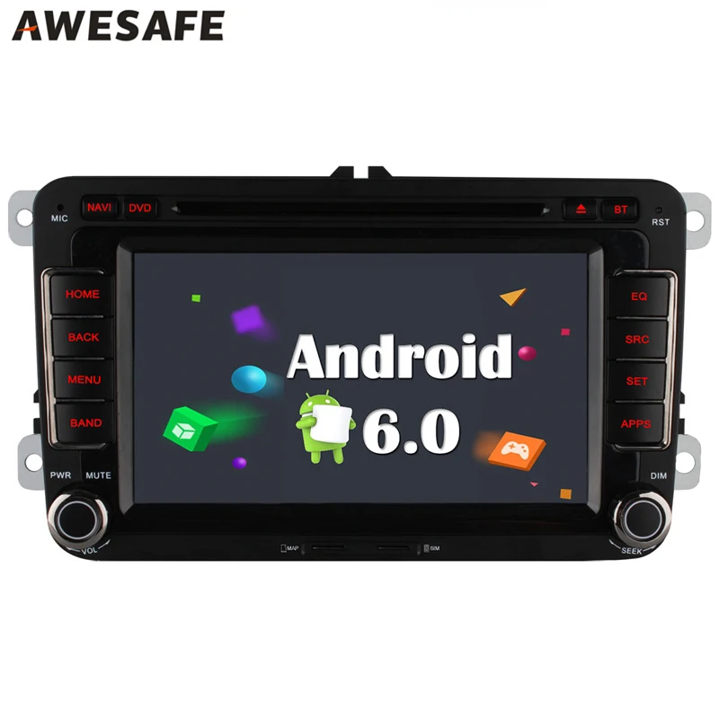 2 DIN 4 ядра Android 6.0 dvd-плеер автомобиля стерео Авто Радио для Volkswagen Passat поло гольф Skoda