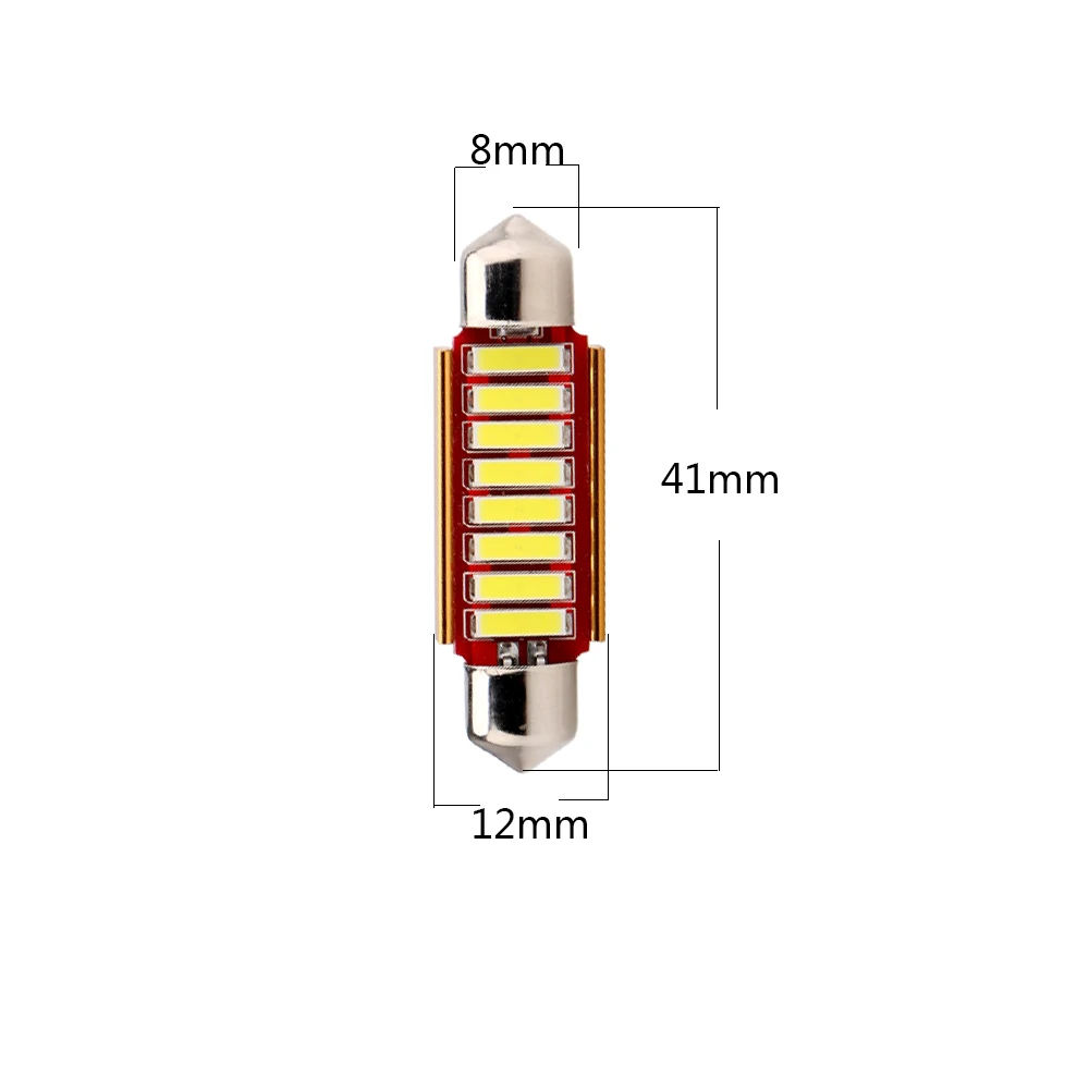4 шт./30 шт. Festoon C5W 41 мм Canbus без ошибок 7014 8 SMD LED 12V автомобильный Стайлинг