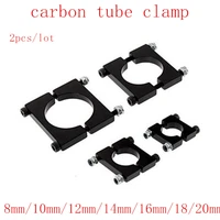 2sets cnc aluminum 8mm 10mm 12mm 16mm 20mm 22mm 25mm black tube clamp motor mount fixture clip holder for multi axis aircraft