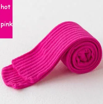 hot pink Корейские колготки для маленьких девочек хлопковые вельветовые брюки для танцев для девочек, детские колготки, штаны для малышей Колготки, детская одежда - Цвет: hot pink