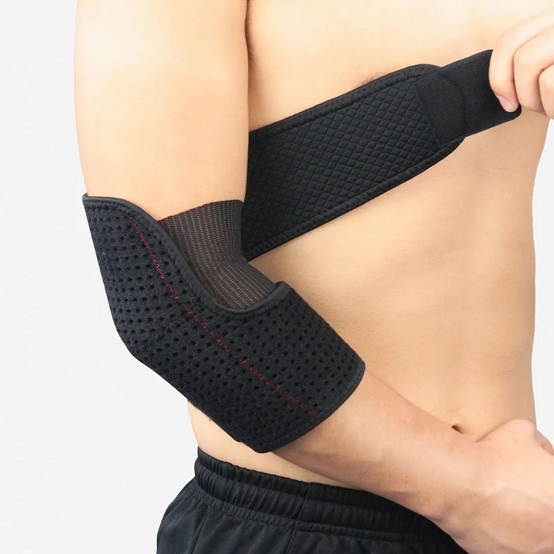 Right arm QUESHARK 1 шт. дышащий Локоть Поддержка Спорт локоть для фитнеса Brace Регулируемый Теннисный рукав Тяжелая атлетика Налокотник - Цвет: Right arm