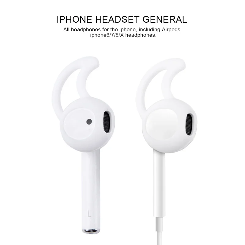 1 пара для Apple AirPods, сменные Мягкие силиконовые противоскользящие наушники с крючком, bluetooth, наушники, наушники, наконечник, защитный чехол для наушников