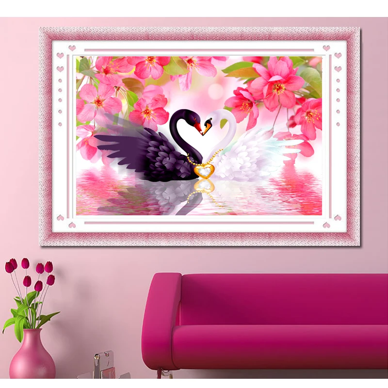 Алмазная мозаика Swan 64*42 см фигурка животного алмазная вышивка Swans живопись 5D | Дом