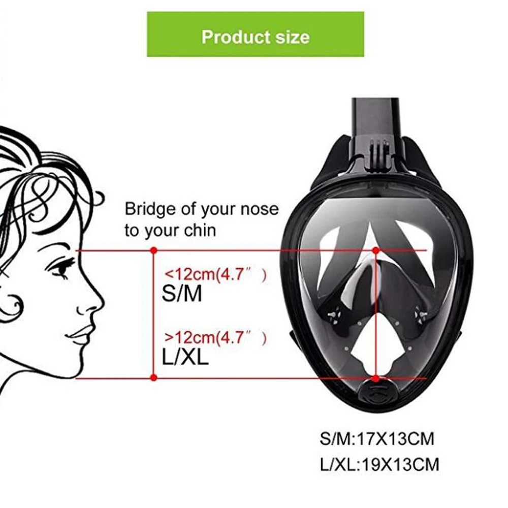Маска для подводного плавания с полным лицом анти противотуманные очки широким