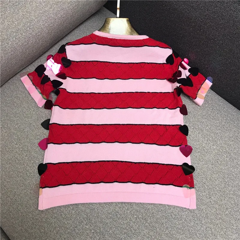 Женский трикотажный топ с круглым вырезом дизайнерский Розовый пуловер в