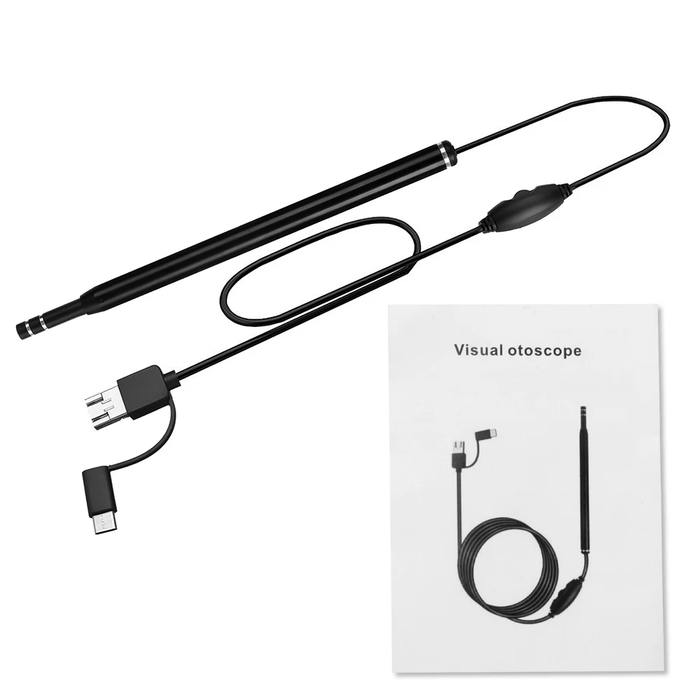 3 in1 USB Ear Cleaning Endoscope HD Visual Spoon 5.5mm Mini Camera Android PC pick Otoscope Borescope Tool Health Care | Безопасность и