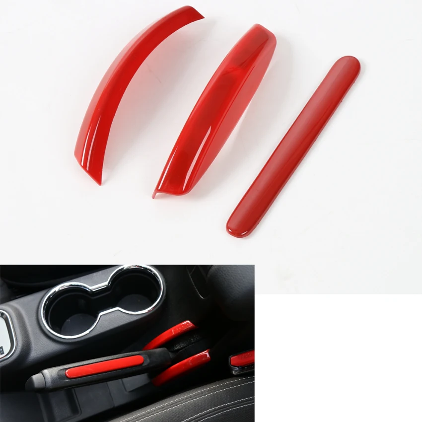3Pcs/Set ABS Red Car Interior Hand Brake Cover Decoration Trim Sticker Fit For Jeep Wrangler 2011-2016 | Автомобили и мотоциклы