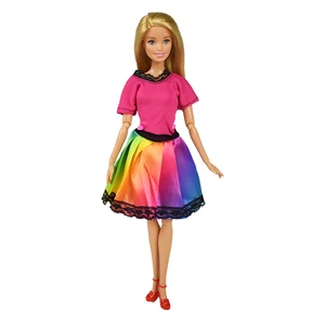 Одежда для детей детские цветные юбки и топа красного цвета кукольная одежда повседневная одежда куклы аксессуары для детей возрастом от 12 дюймов Кукла Одежда самодельное платье Girl, Best игрушка в подарок.