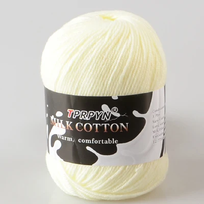 02 milk white TPRPYN 10 шт = 500 г три нити детской пряжа молочного оттенка хлопок крючком нитки для ручного вязания шерстяная линия для маленьких детей BR115 - Цвет: 02 milk white