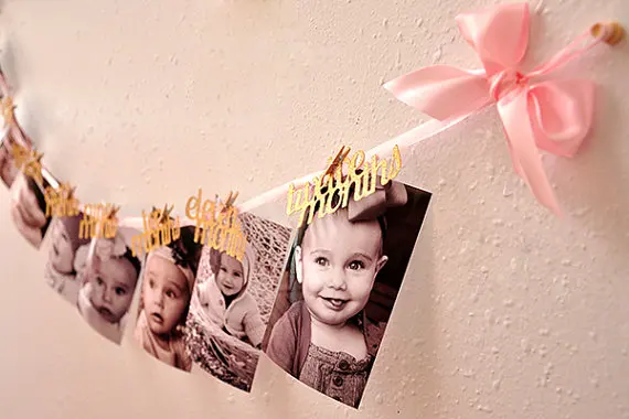 

custom colors girl or boy baby shower First Birthday party garlands banners buntings kids photo props decorations