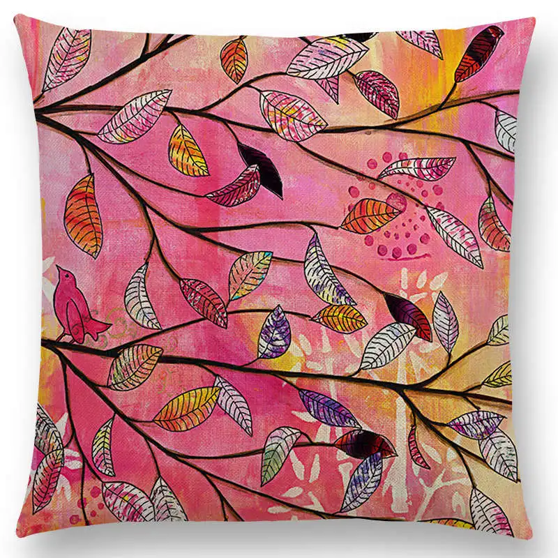 Наволочка для дивана с абстрактными цветами и рисунком пастельных цветов