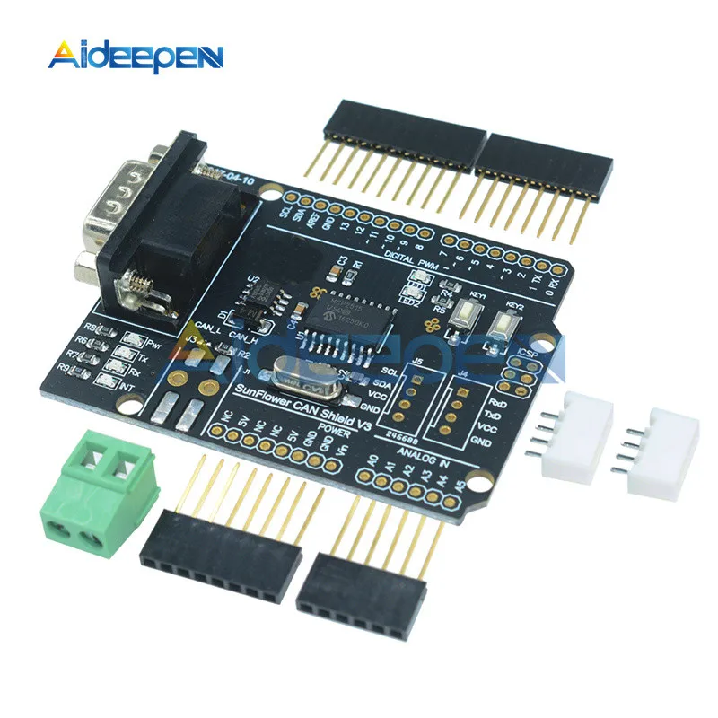 MCP2515 B 1 комплект DC 5 V-12 V MCP2515 подключению Can-шины Щит SPI Интерфейс 9 контактов Стандартный Sub-D разъем расширения модуль для Arduino - Цвет: MCP2515 B