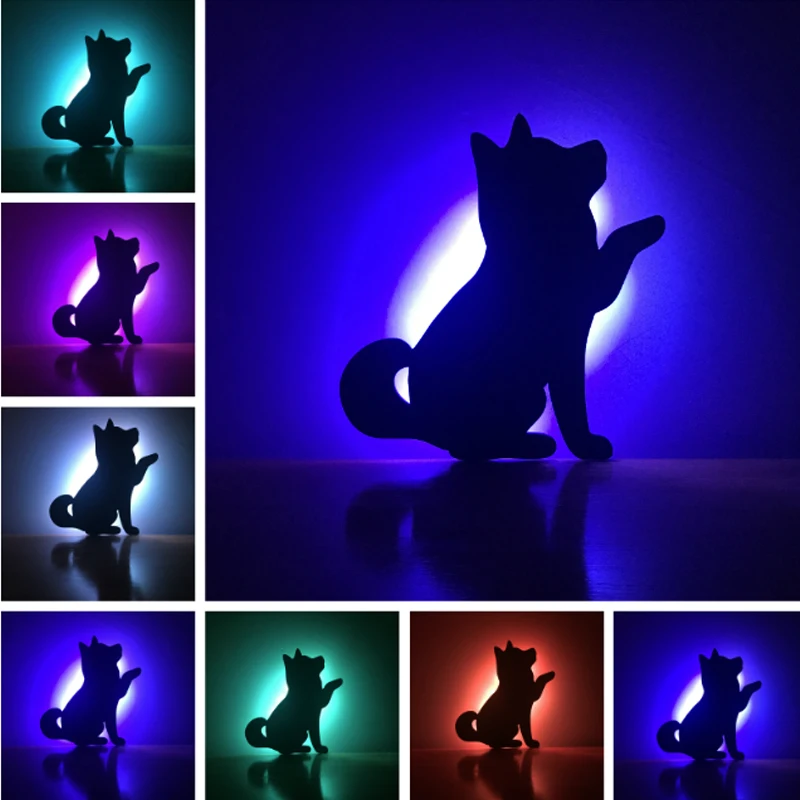 Amroe LED RGB Ночной светильник для детей 7 цветов меняющий собачий патруль Новый