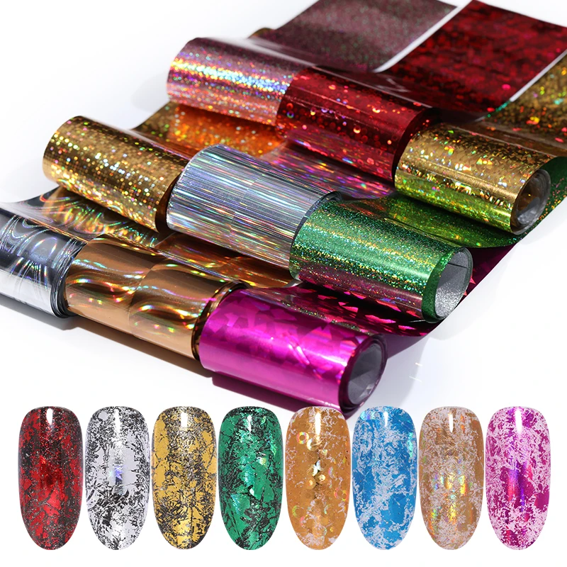 Фольга для ногтей блестящие переводные наклейки серебряное Золото Смешанные