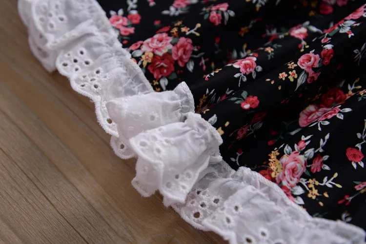 Lovely Girls Baby Floral Hollow Out Ruffles Vintage Toddler Clothes Shoulderless Ins Sweet Kids Summer Party Princess Dress | Детская