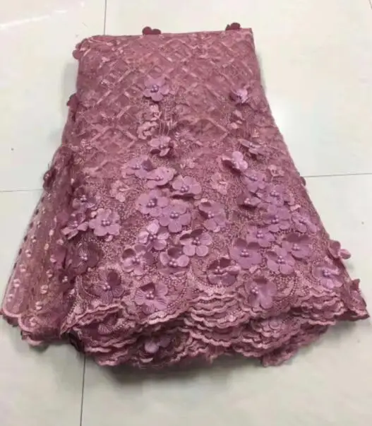 PWD18112801 african net lace fabric Green purple white pink embroidered tulle mesh with 3d flower | Дом и сад