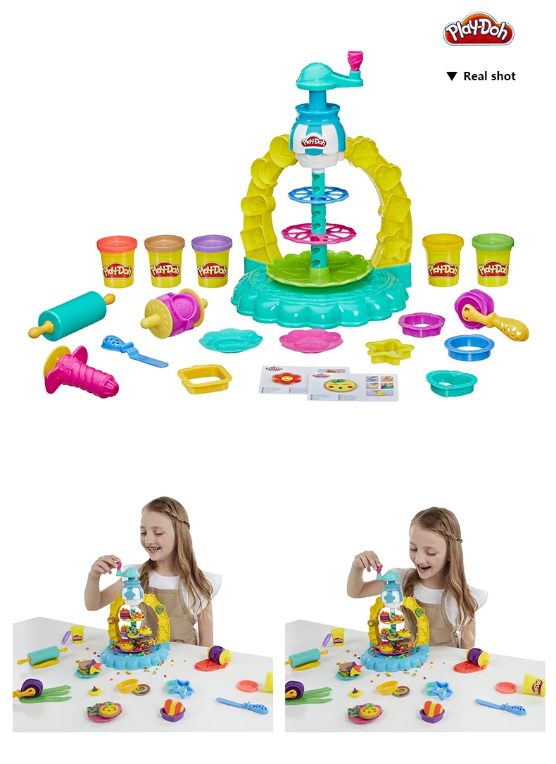 Hasbro Play-Doh кухонные творения посыпать печенье сюрприз Игровой Набор для еды Play Doh Нетоксичная глина для моделирования Развивающие игрушки DIY