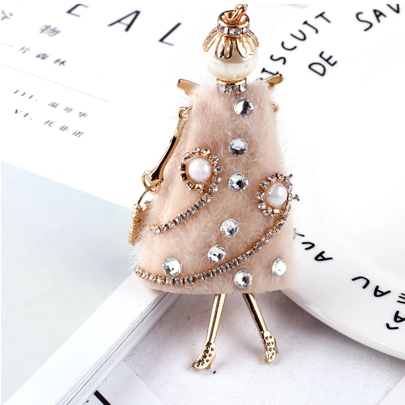 Новинка Брендовая женская кукла милые длинные меховые ожерелья и платье с