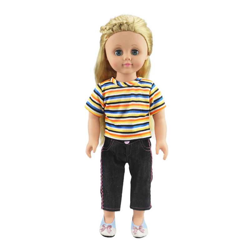 18-дюймовая кукольная футболка + брюки-милая одежда для моего маленького