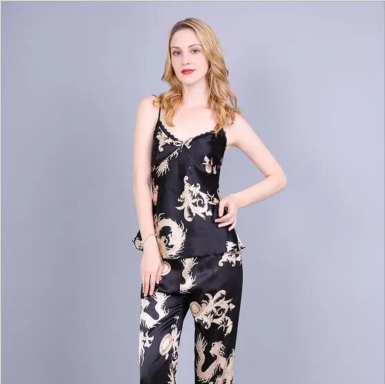 Семейный комплект пижамы Fdfklak из искусственного шелка высокого качества