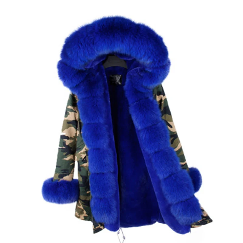 Мех любовь 2017 Зимняя куртка женская новая длинная парка Настоящее пальто с мехом